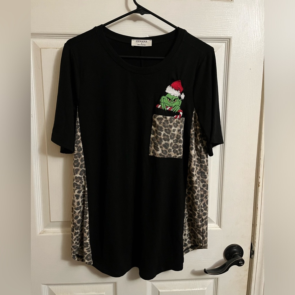 Embroidered Grinch top